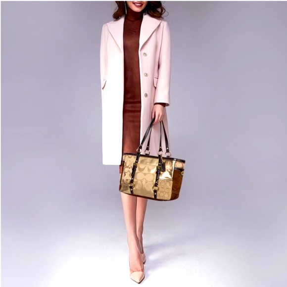 Coach gold signature patchwork gallery tote bag book tote vintage - Picture 4 of 10